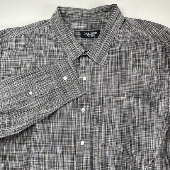 Giorgenti New York Custom Tailored Business Dress Shirt Size 3X 4X Black Gray - Picture 1 of 4